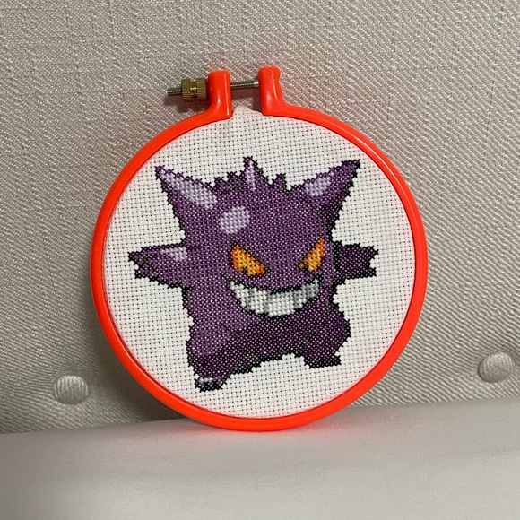 Hand Crafted Other - Handmade Gengar Cross Stitch